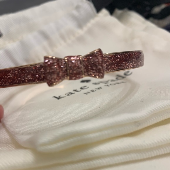 Kate Spade pink glitter bow bangle - Picture 2 of 5